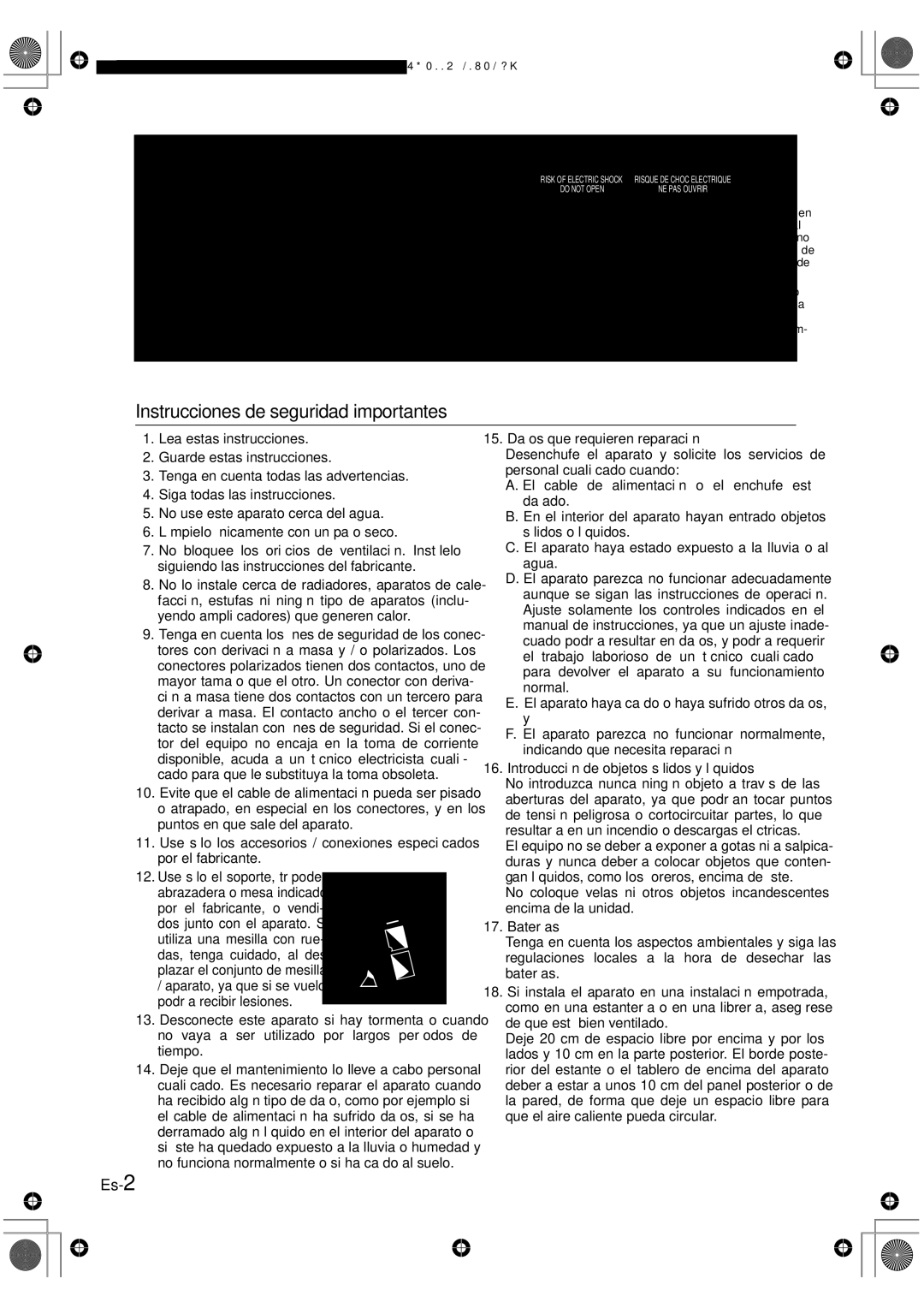 Onkyo HT-R420 manual Advertencia, Instrucciones de seguridad importantes 