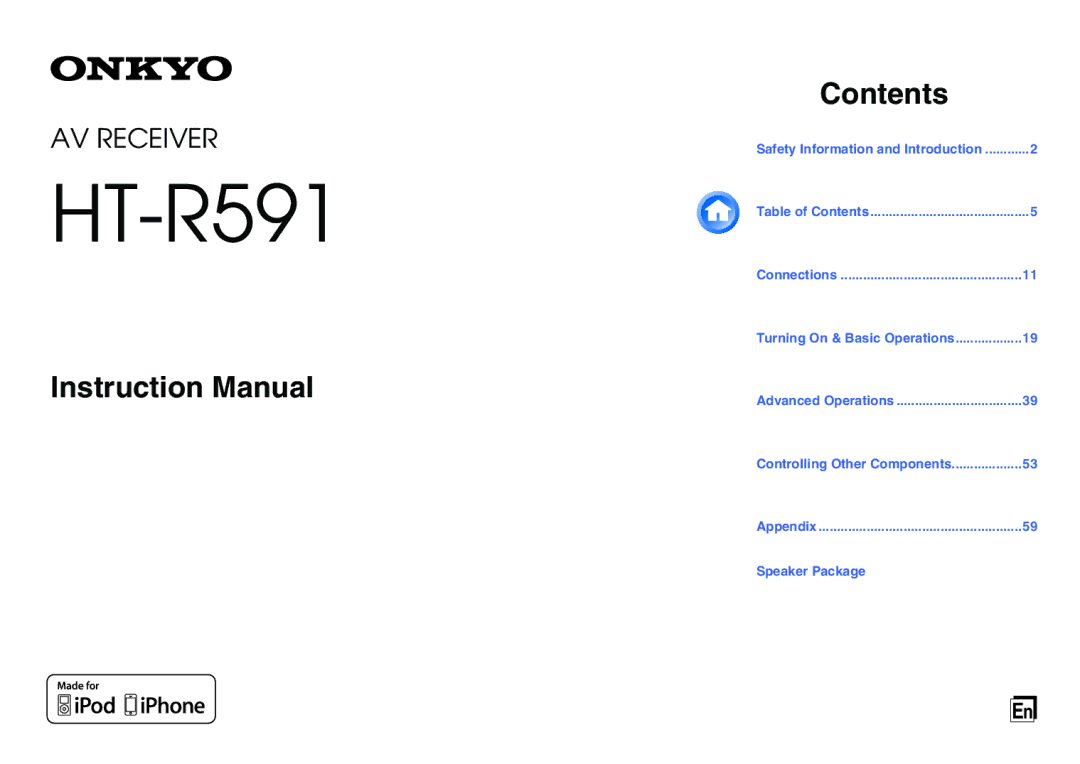 Onkyo HT-r591 instruction manual HT-R591 