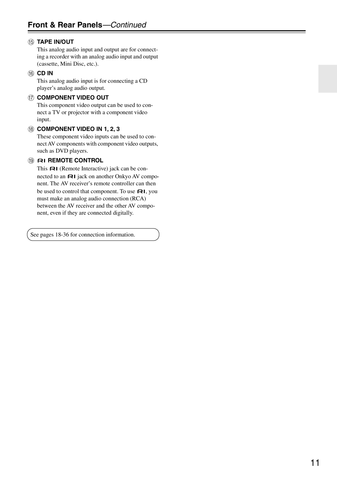 Onkyo HT-R640 instruction manual Tape IN/OUT 