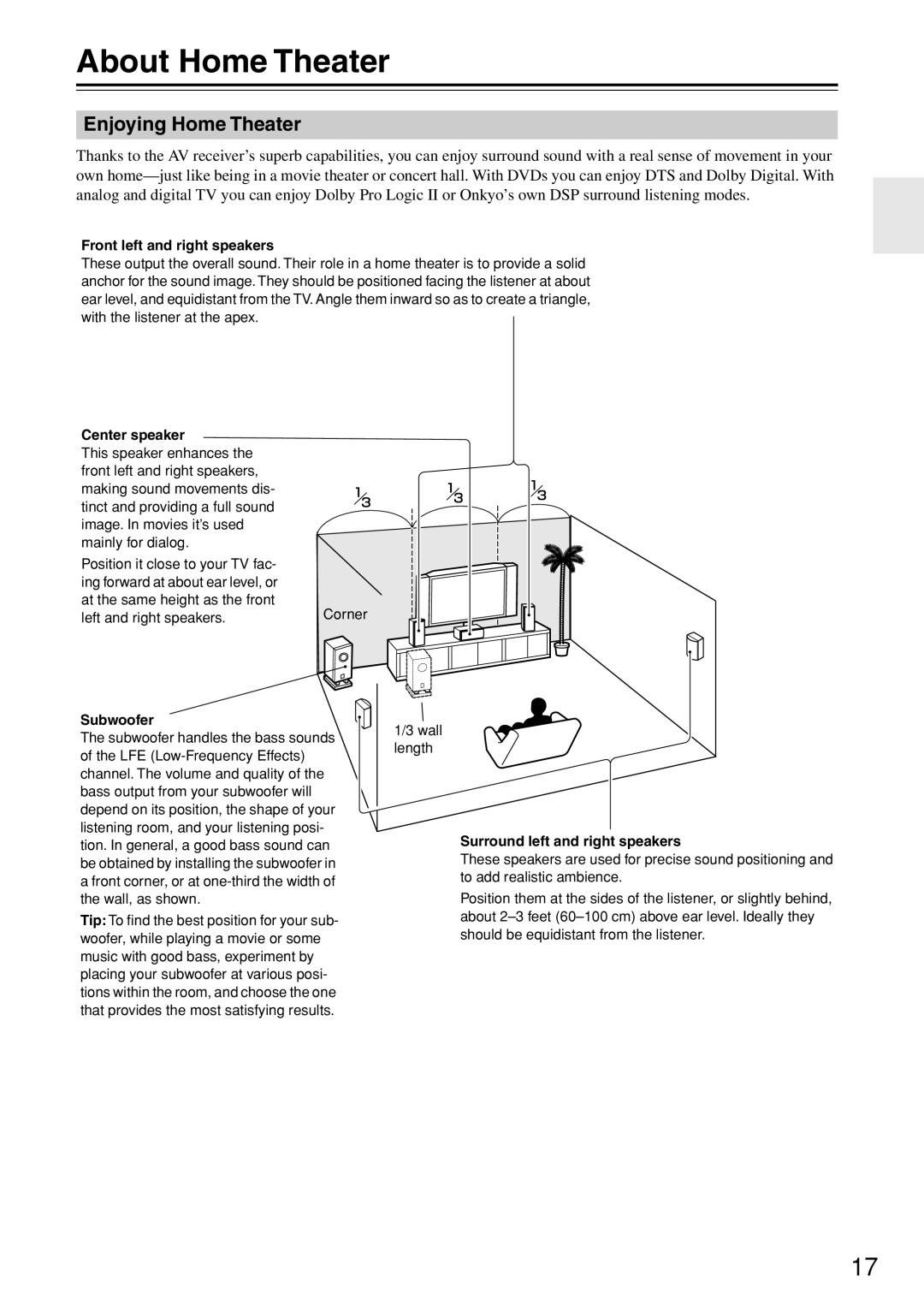 Onkyo HT-R640 instruction manual About Home Theater, Enjoying Home Theater 