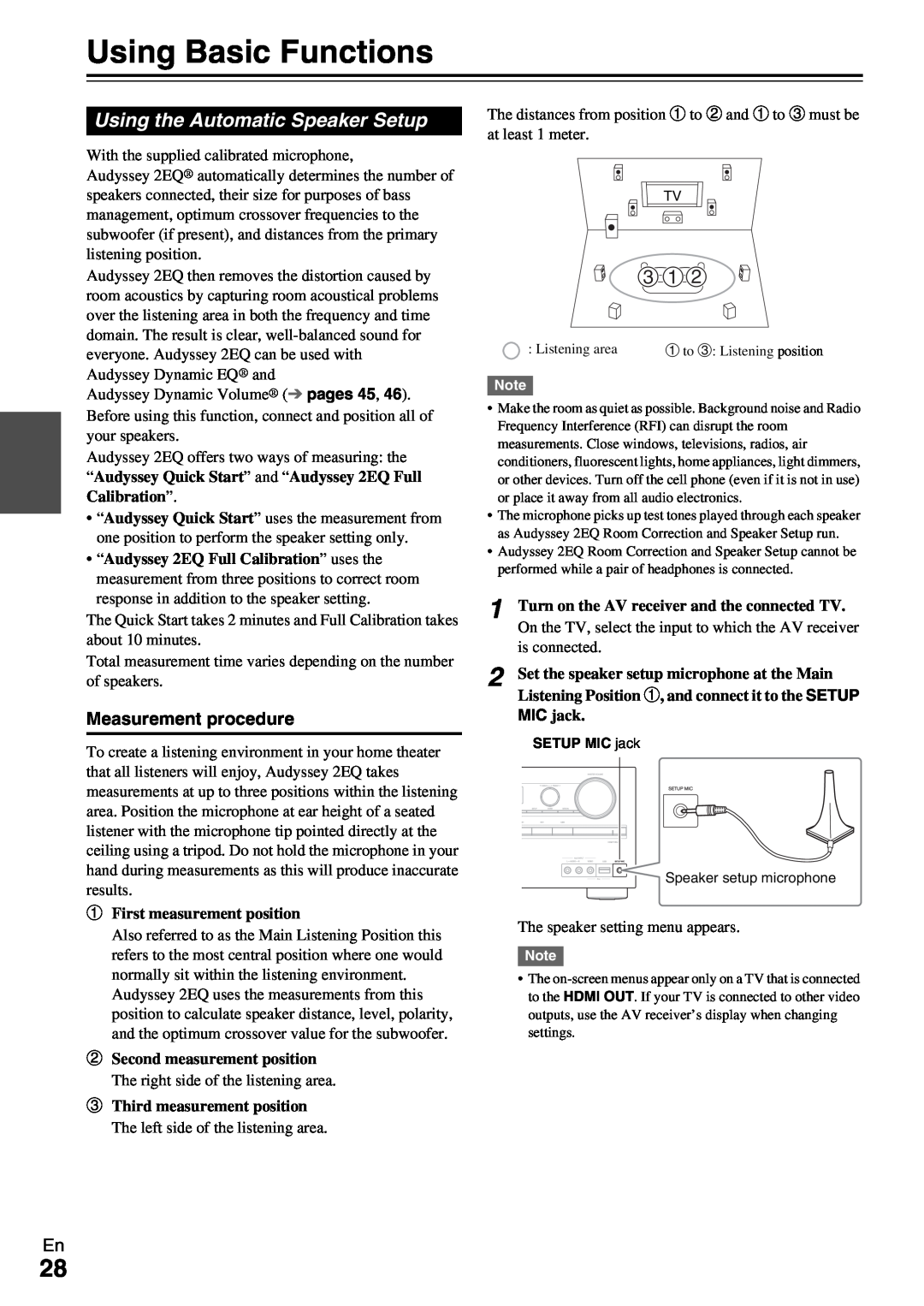 Onkyo HT-R690 instruction manual Using Basic Functions, Using the Automatic Speaker Setup 