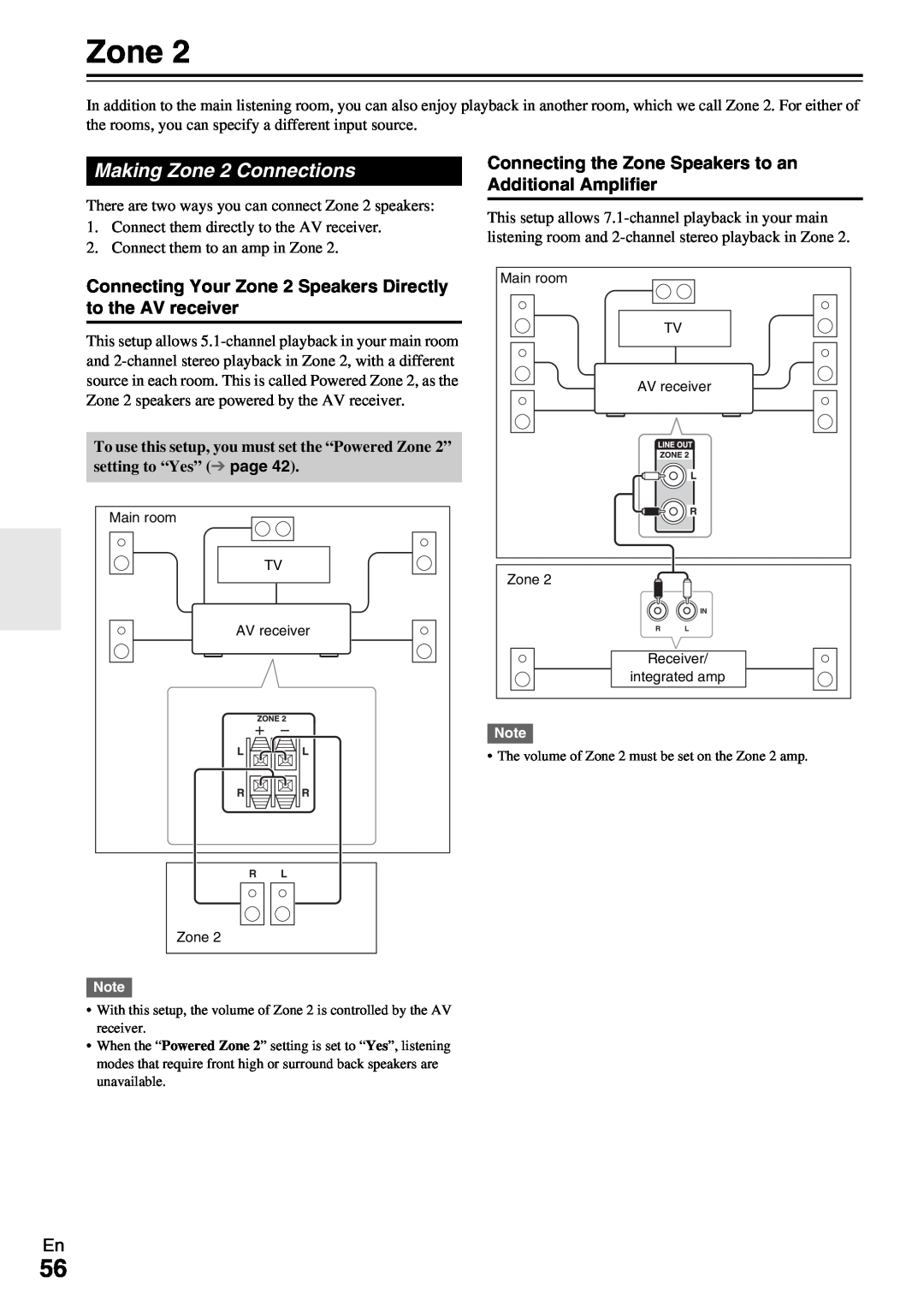 Onkyo HT-R690 instruction manual Making Zone 2 Connections 