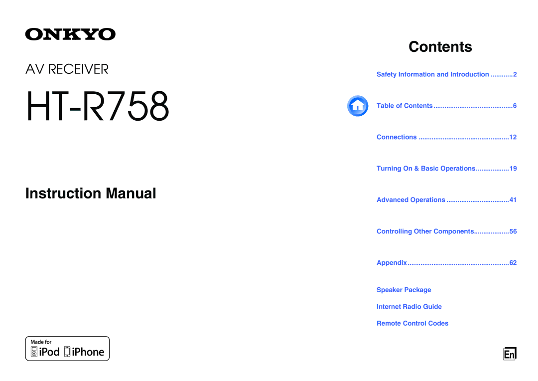 Onkyo HT-R758 instruction manual 