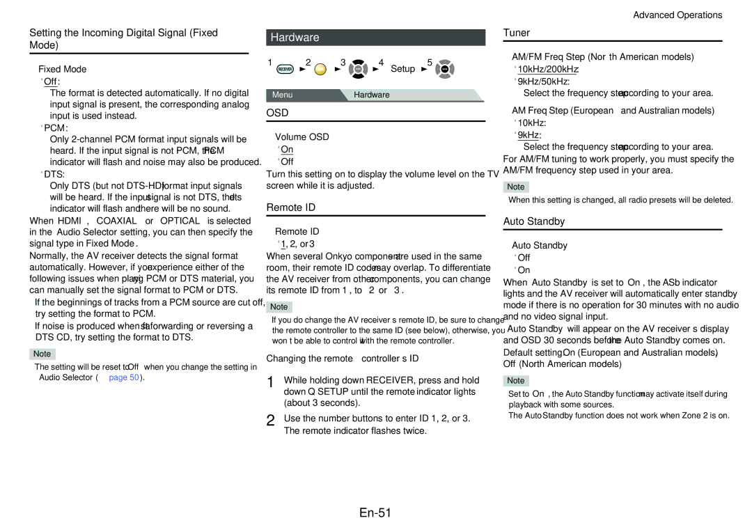 Onkyo HT-R758 instruction manual En-51, Hardware 