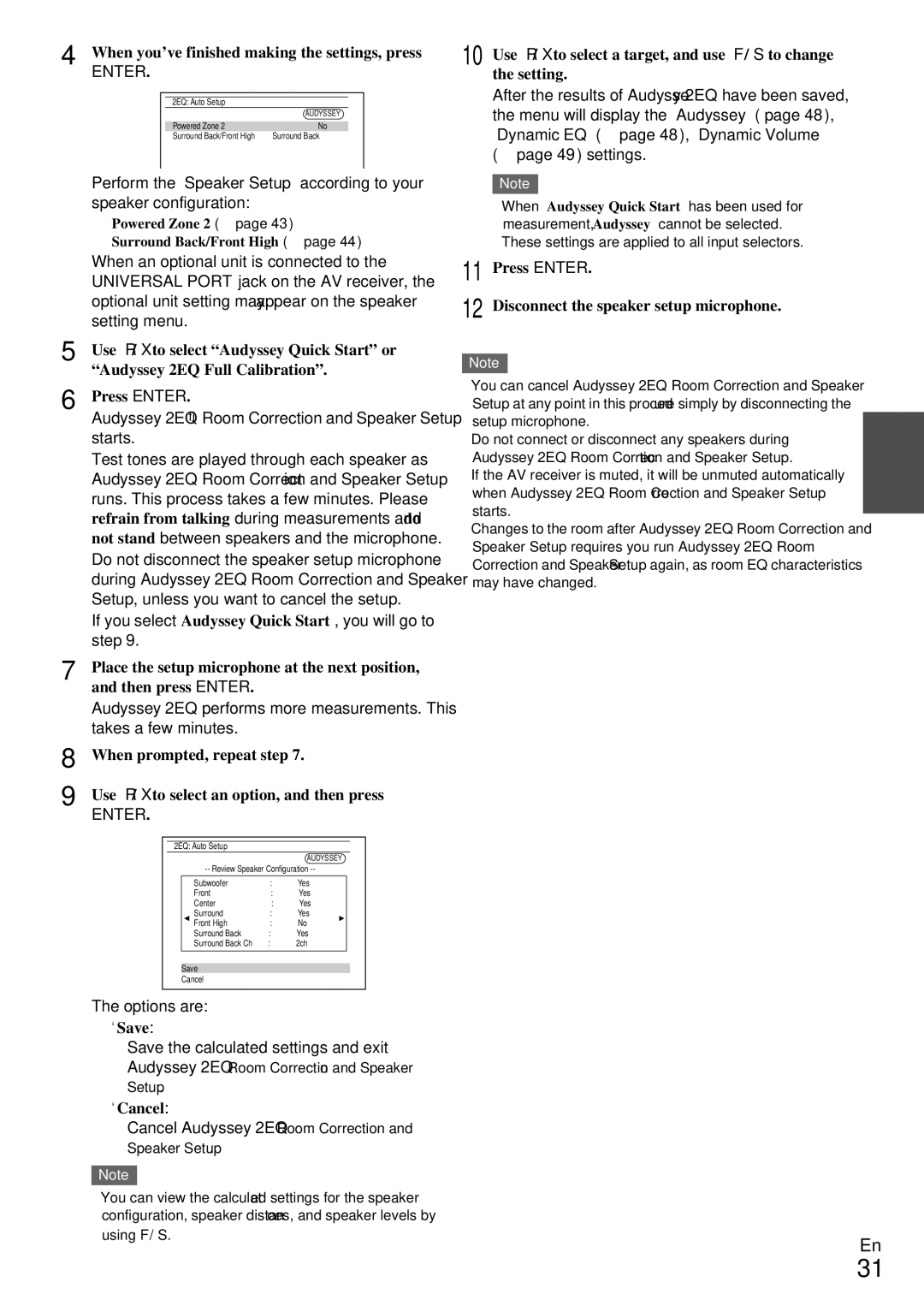 Onkyo HT-R990 instruction manual When you’ve finished making the settings, press, ` Save, ` Cancel 