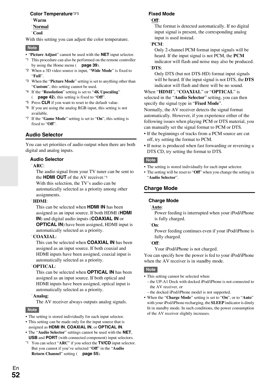 Onkyo HT-R990 instruction manual Audio Selector, Charge Mode 