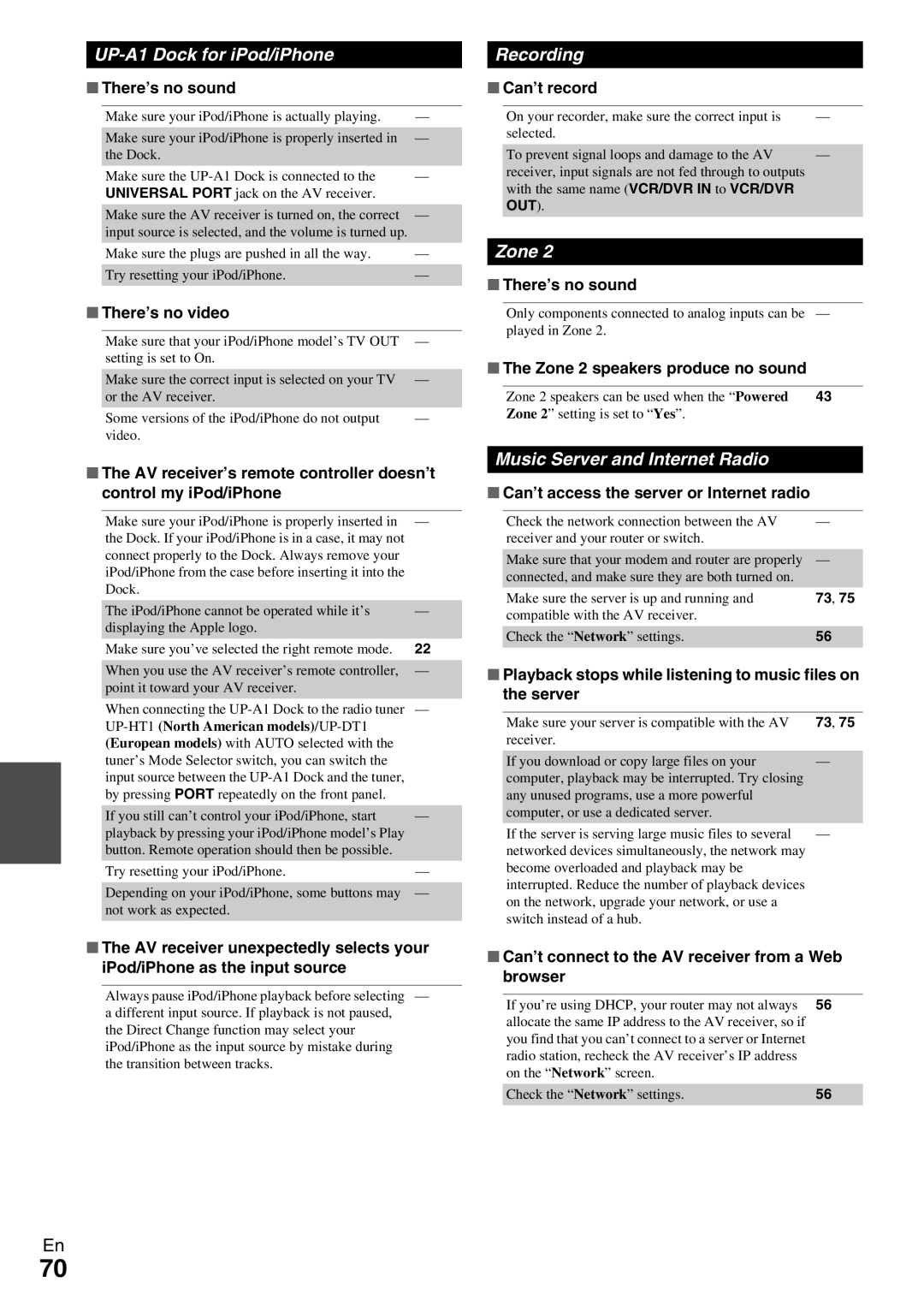 Onkyo HT-R990 instruction manual UP-A1 Dock for iPod/iPhone, Recording, Zone, Music Server and Internet Radio 