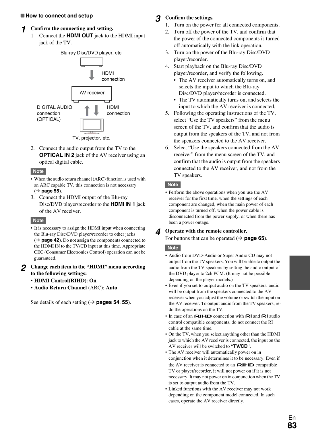 Onkyo HT-R990 instruction manual How to connect and setup, Confirm the connecting and setting, Confirm the settings 