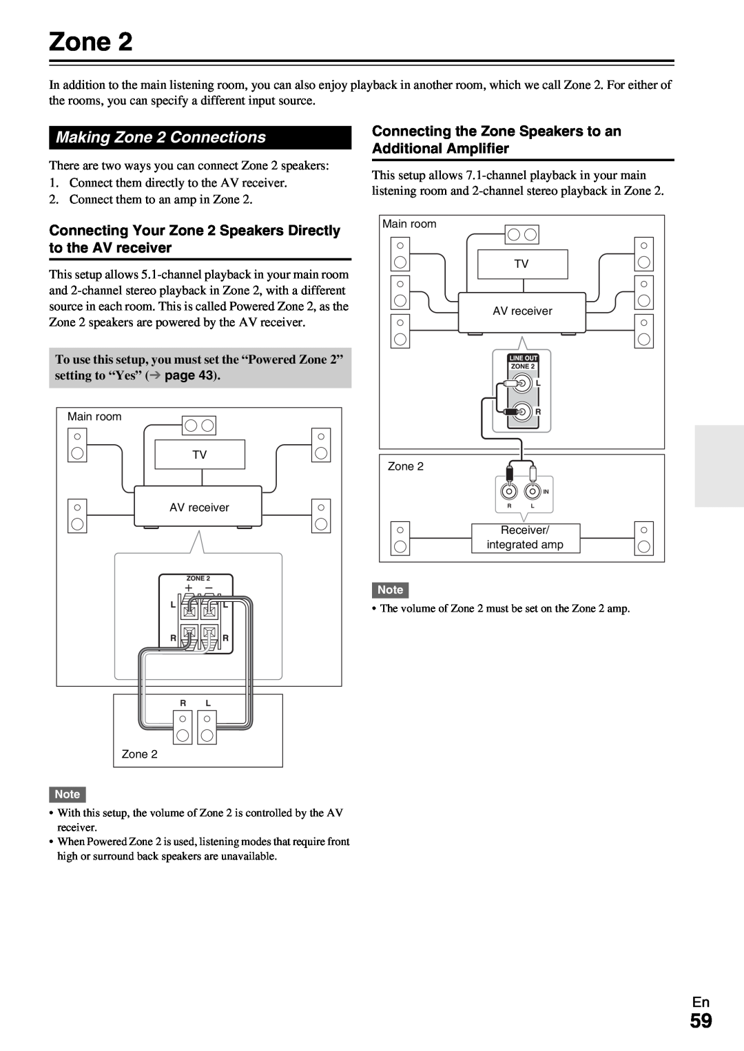 Onkyo HT-R990 instruction manual Making Zone 2 Connections 
