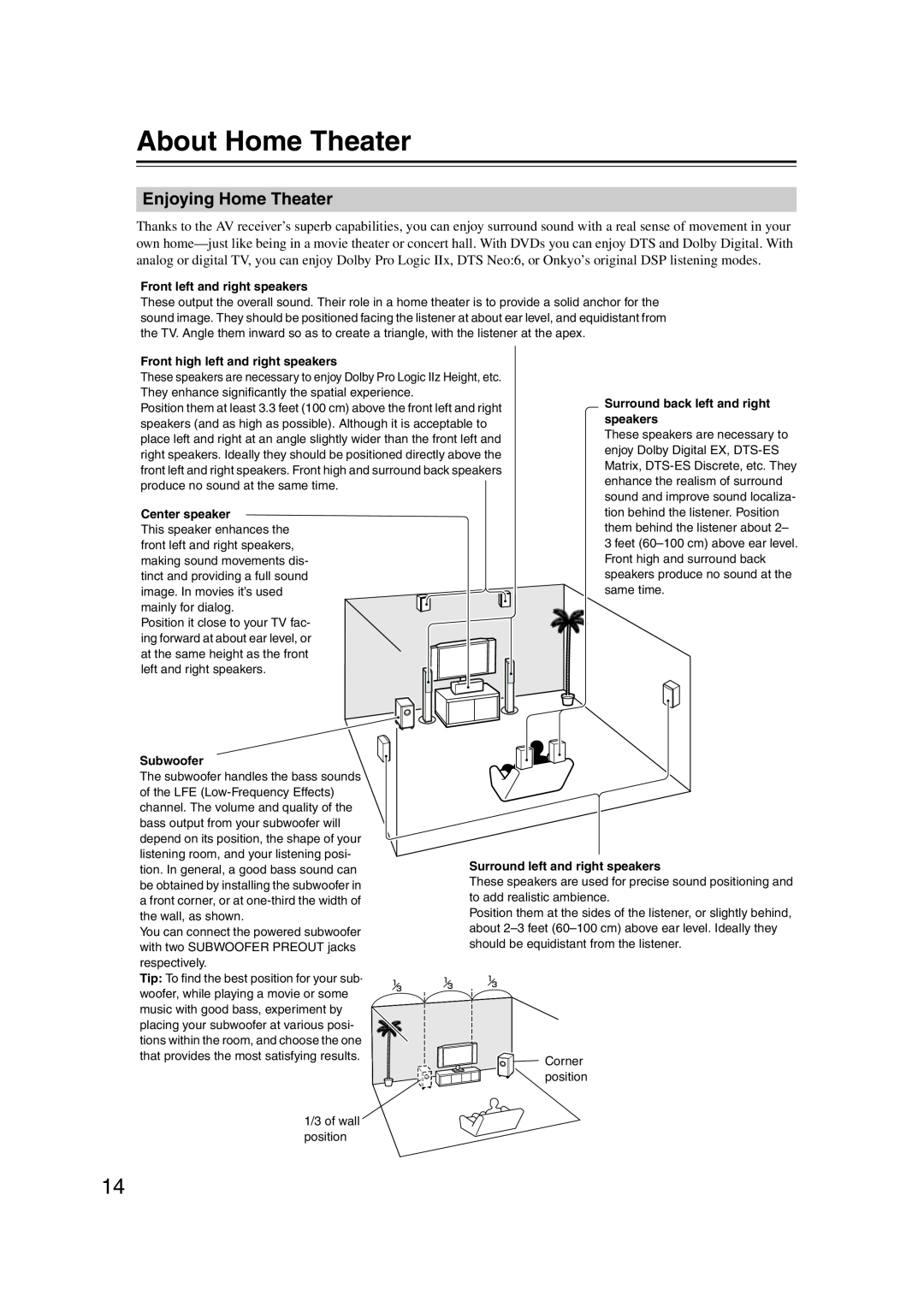 Onkyo HT-RC160 instruction manual About Home Theater, Enjoying Home Theater 