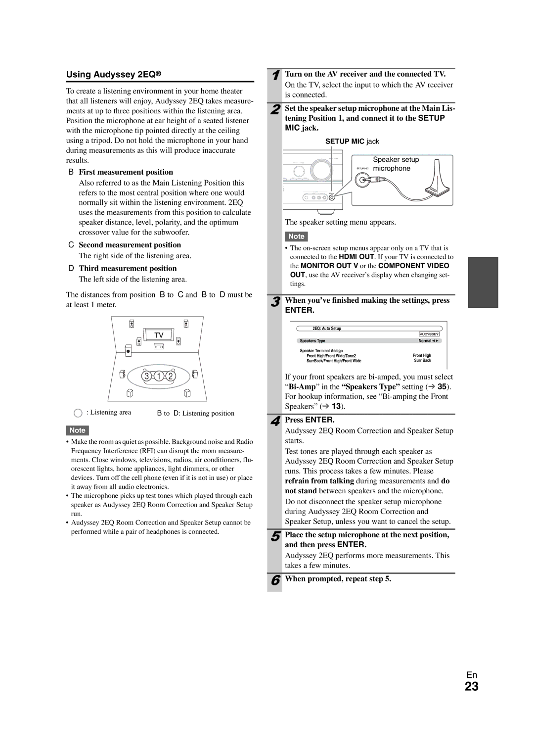 Onkyo HT-RC260 instruction manual Using Audyssey 2EQ, Enter 