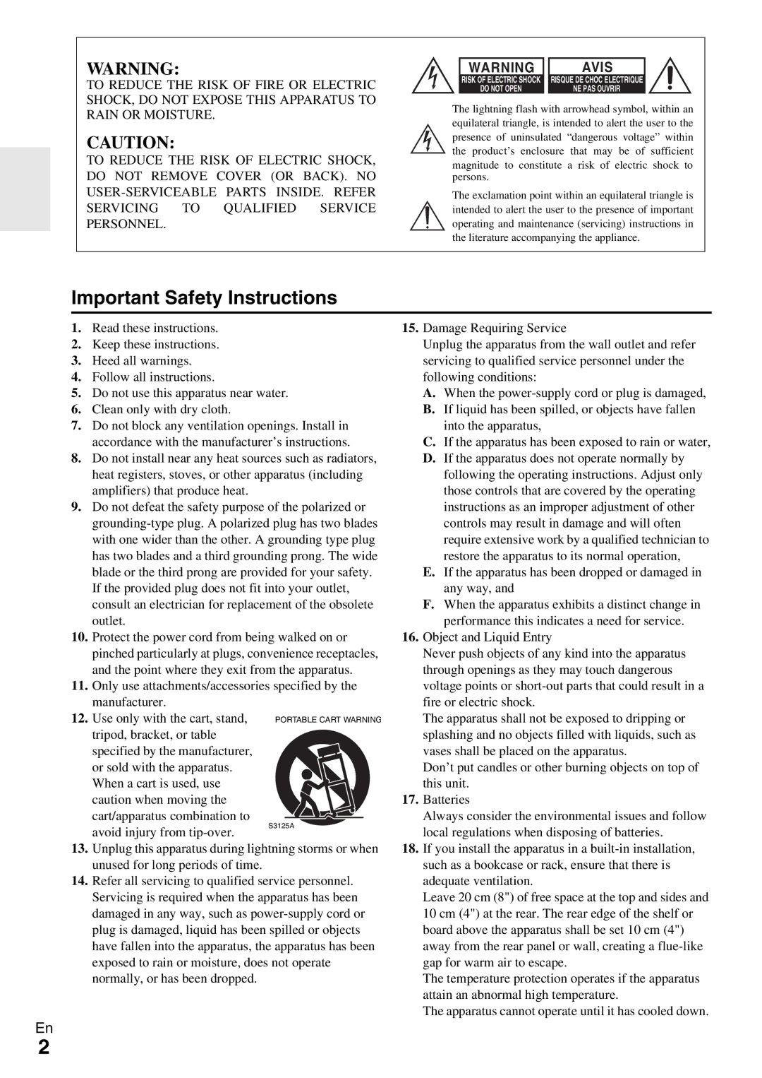 Onkyo HT-RC330 Local regulations when disposing of batteries, 10 cm 4 at the rear. The rear edge of the shelf or 