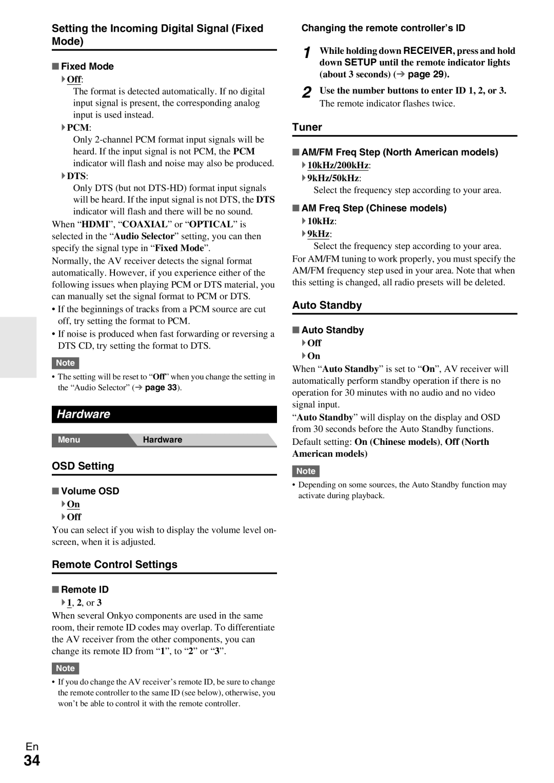 Onkyo HT-RC330 instruction manual Hardware 