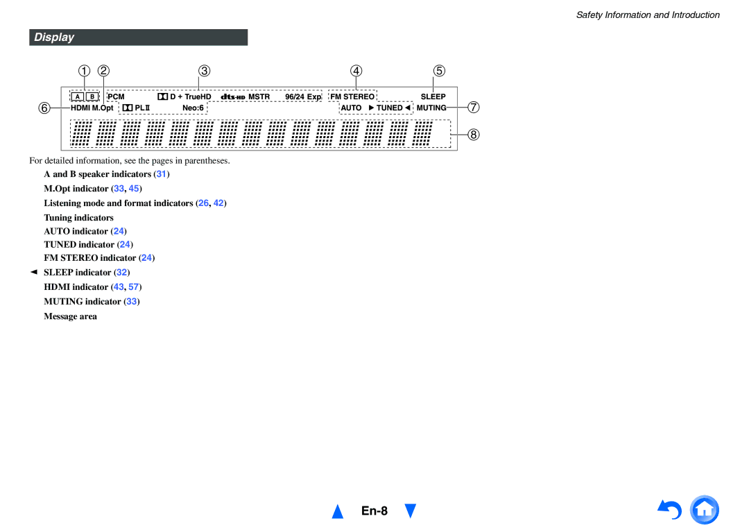 Onkyo HT-RC430 instruction manual En-8, Display 