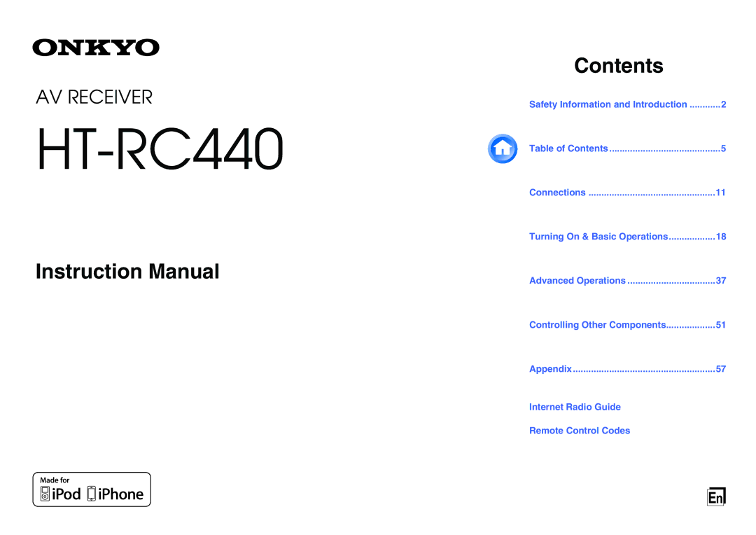 Onkyo HT-RC440 instruction manual 