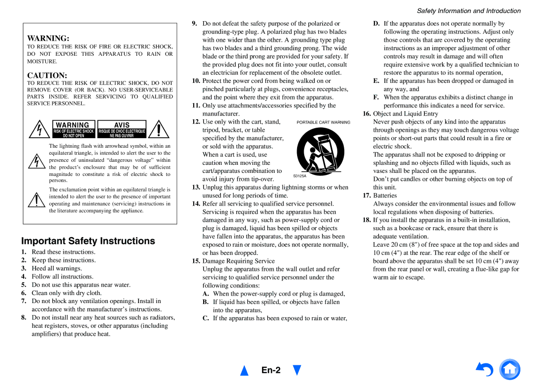 Onkyo HT-RC440 instruction manual En-2 