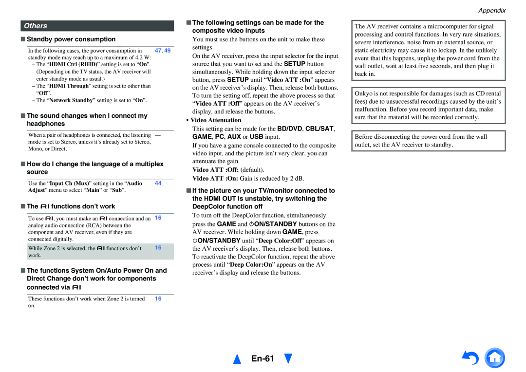 Onkyo HT-RC440 instruction manual En-61, Others 