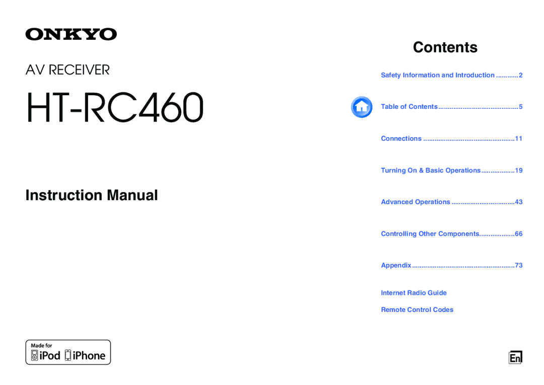 Onkyo HT-RC460 instruction manual 