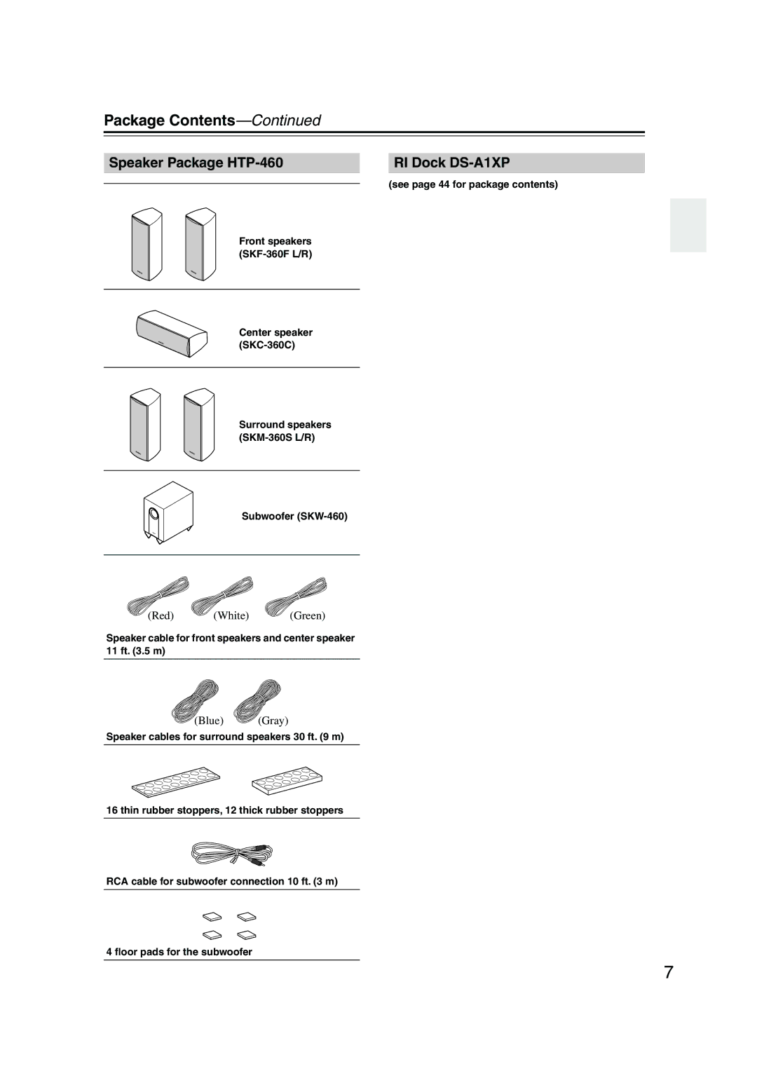 Onkyo HT-S4100 instruction manual Package Contents 