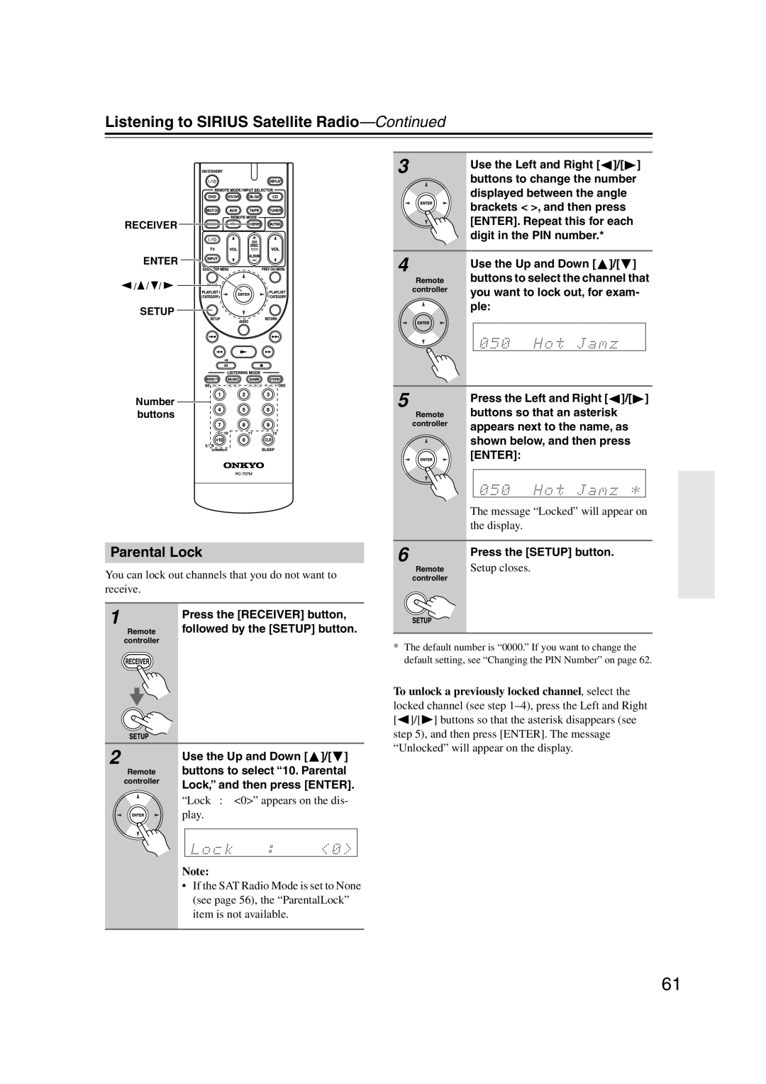 Onkyo HT-S5100 instruction manual Parental Lock 