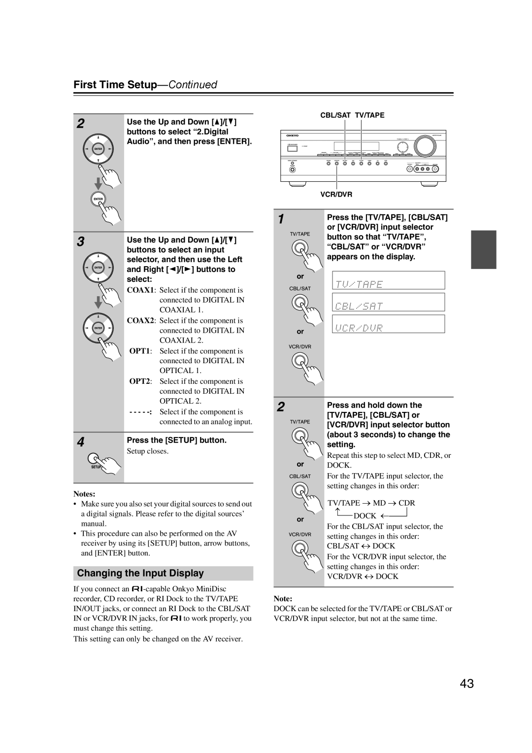 Onkyo HT-S5200 instruction manual Changing the Input Display 