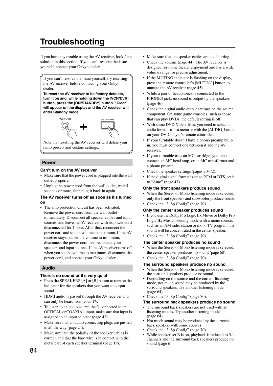 Onkyo HT-S5200 instruction manual Troubleshooting 