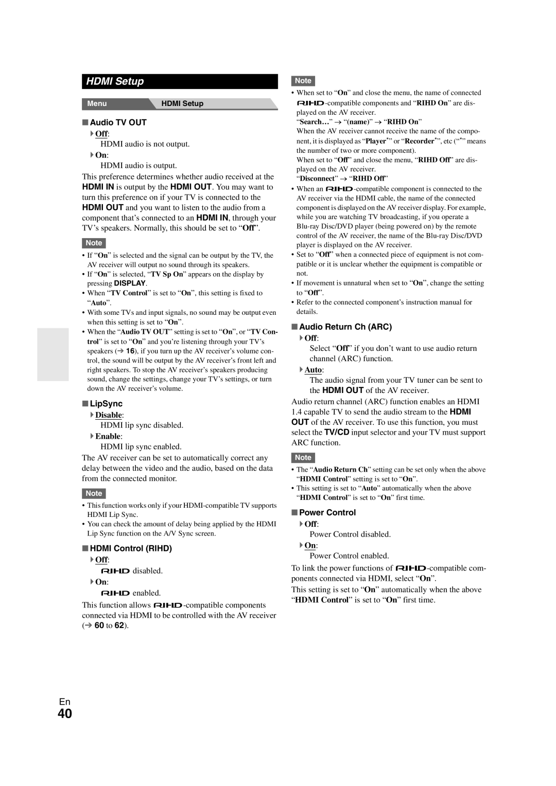 Onkyo HT-S5300 instruction manual Hdmi Setup 