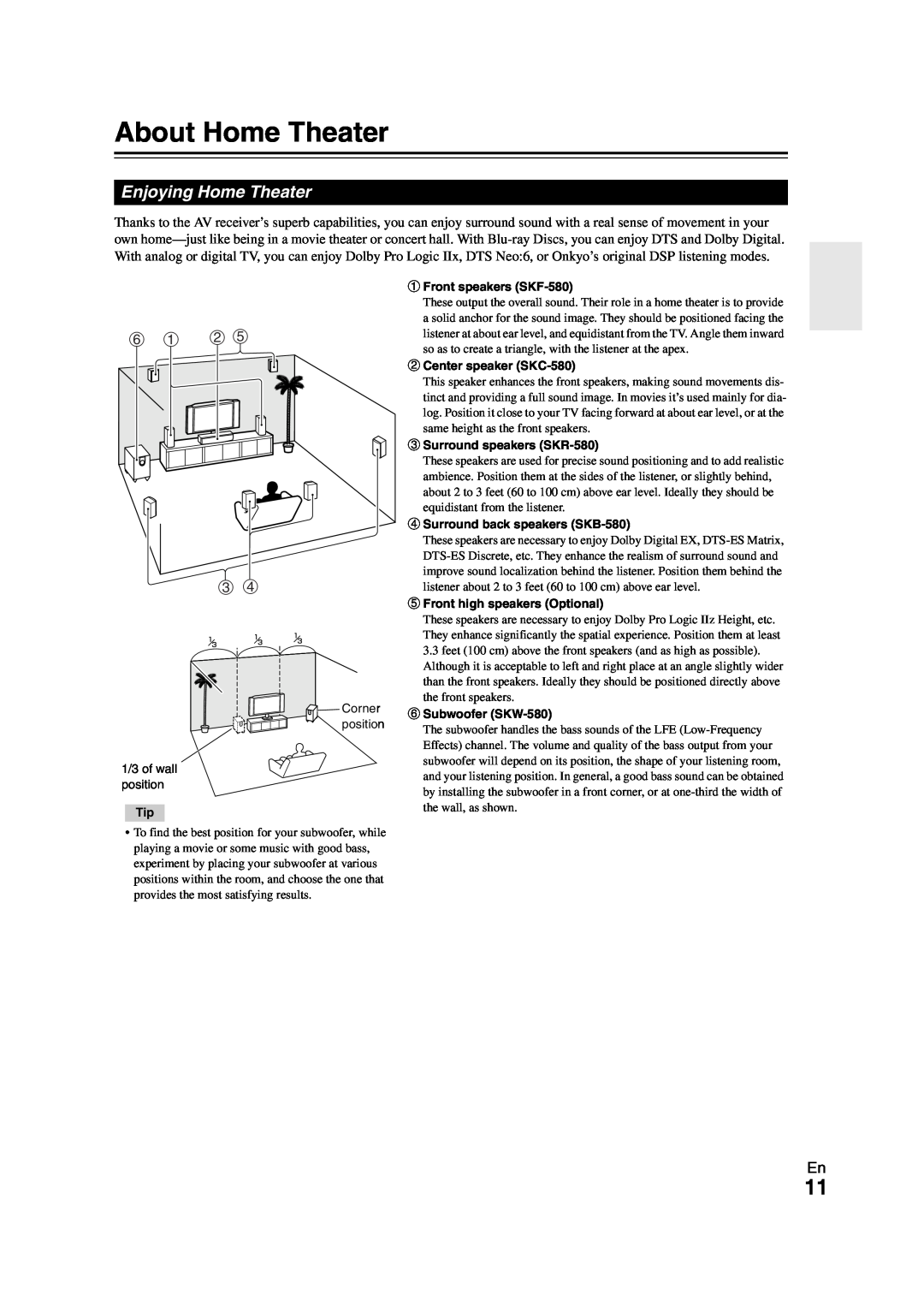 Onkyo HT-S5300 instruction manual About Home Theater, Enjoying Home Theater, f a b e c d 