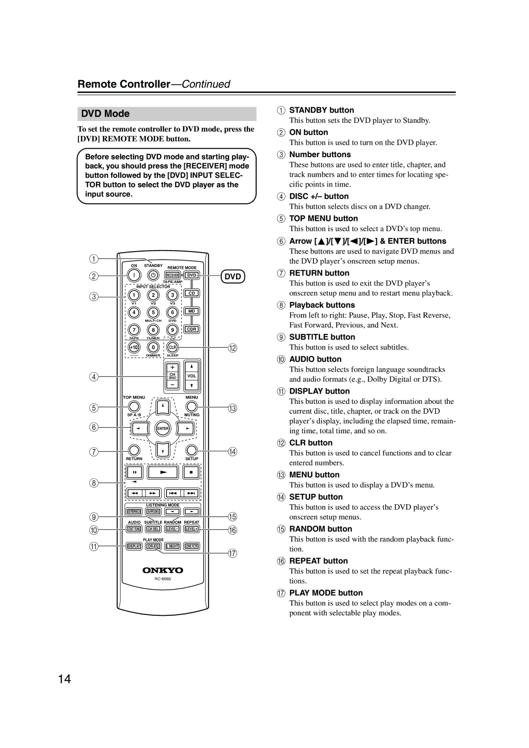 Onkyo HT-S580 instruction manual DVD Mode 