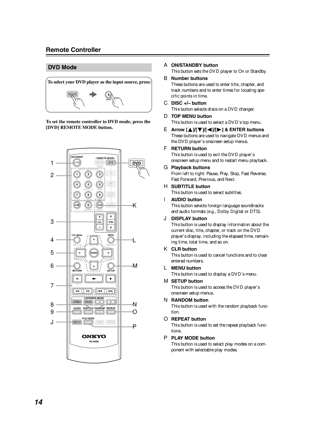 Onkyo HT-S590 instruction manual DVD Mode 