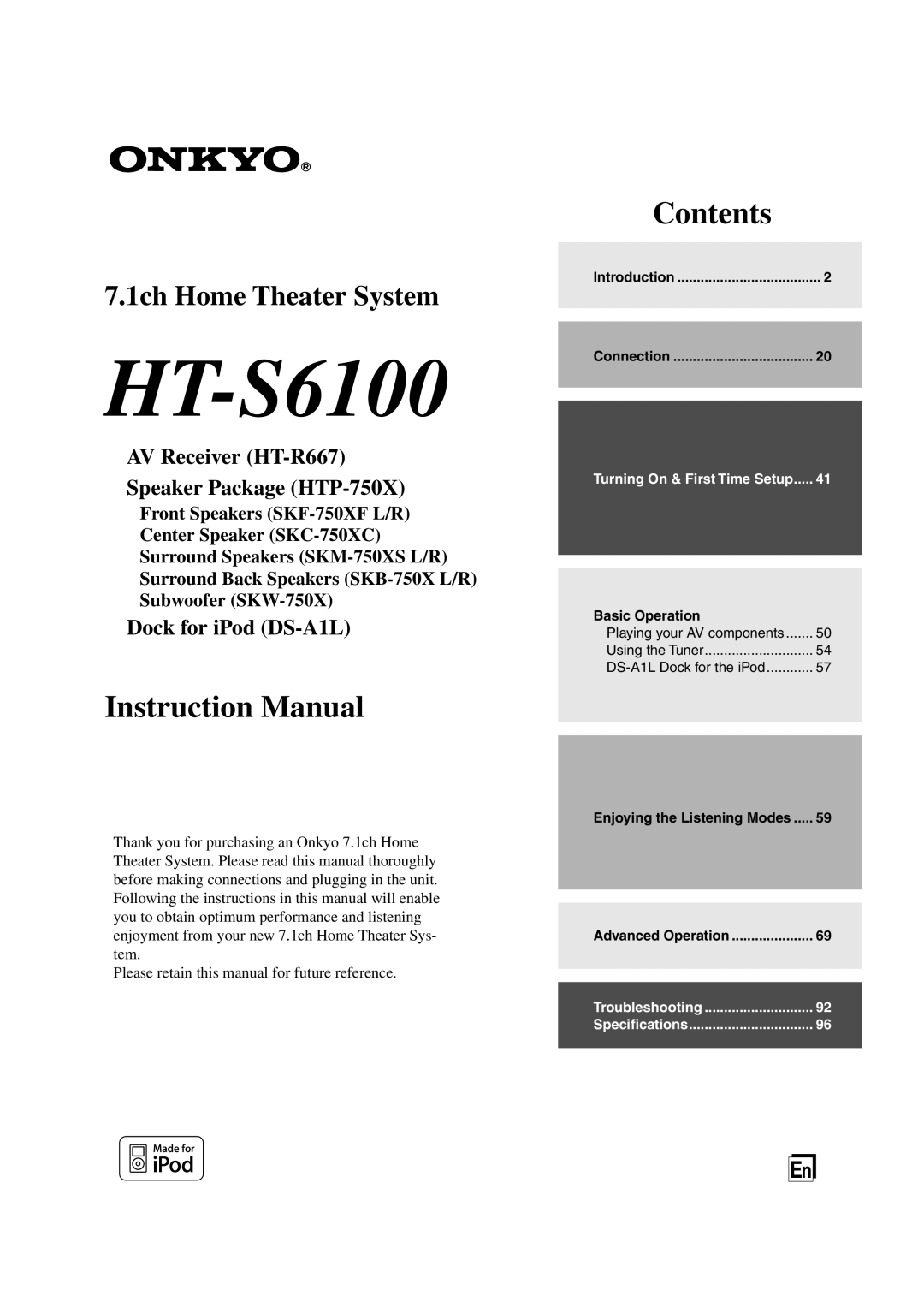 Onkyo HT-S6100 instruction manual 