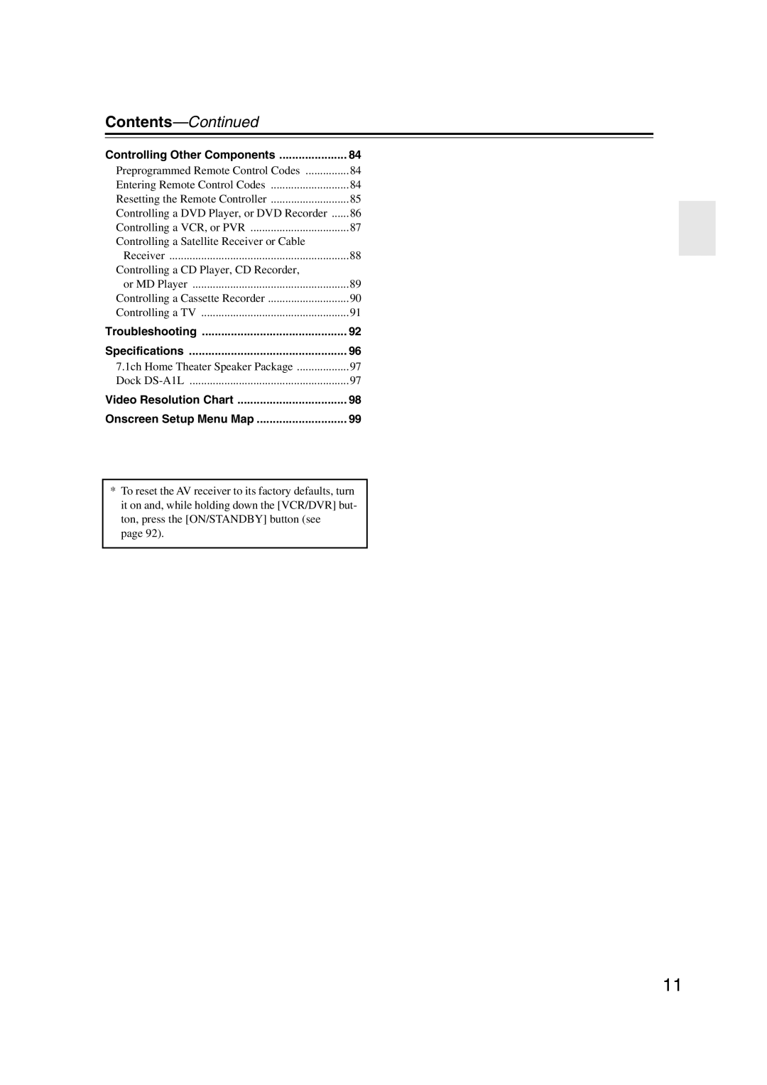 Onkyo HT-S6100 instruction manual Contents 