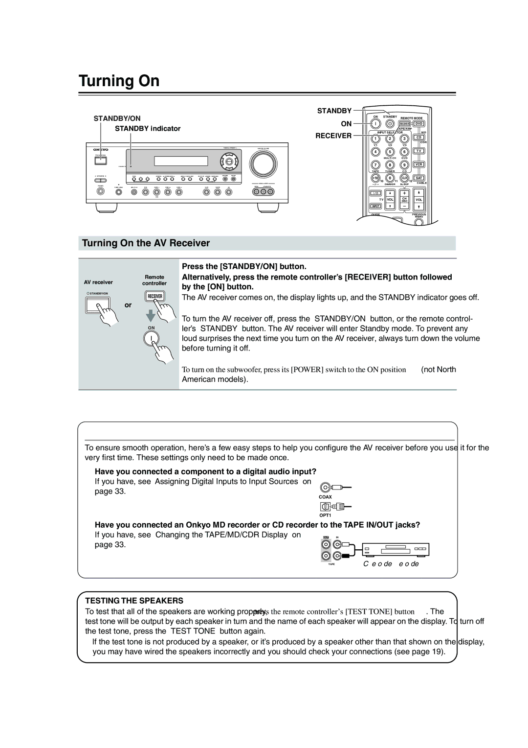 Onkyo HT-S780 instruction manual Turning On the AV Receiver, Smooth Operation in a Few Easy Steps 