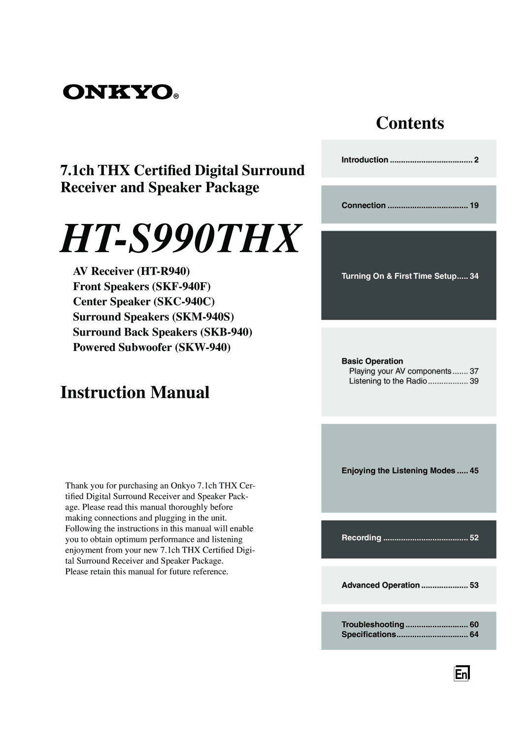 Onkyo HT-S990THX instruction manual 