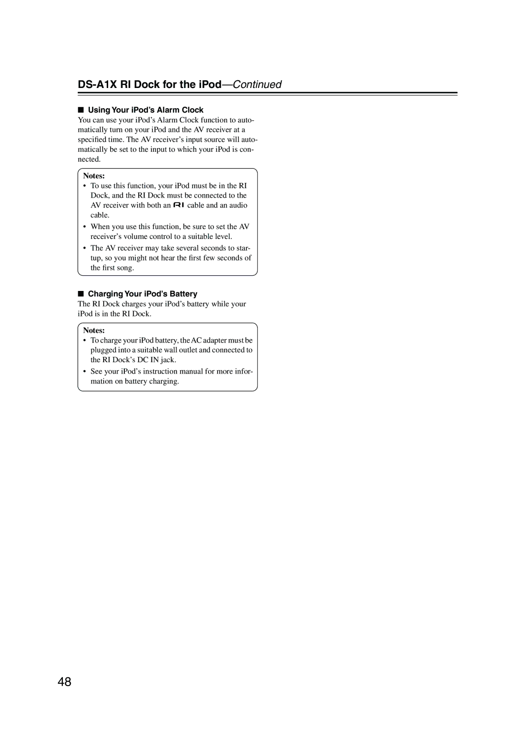 Onkyo HT-SP904 instruction manual Using Your iPod’s Alarm Clock, Charging Your iPod’s Battery 