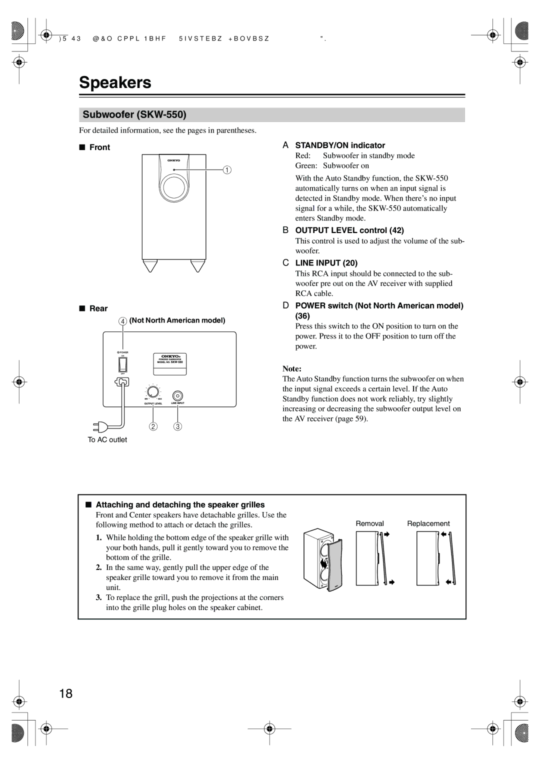 Onkyo HT-SR800 instruction manual Speakers, Subwoofer SKW-550 