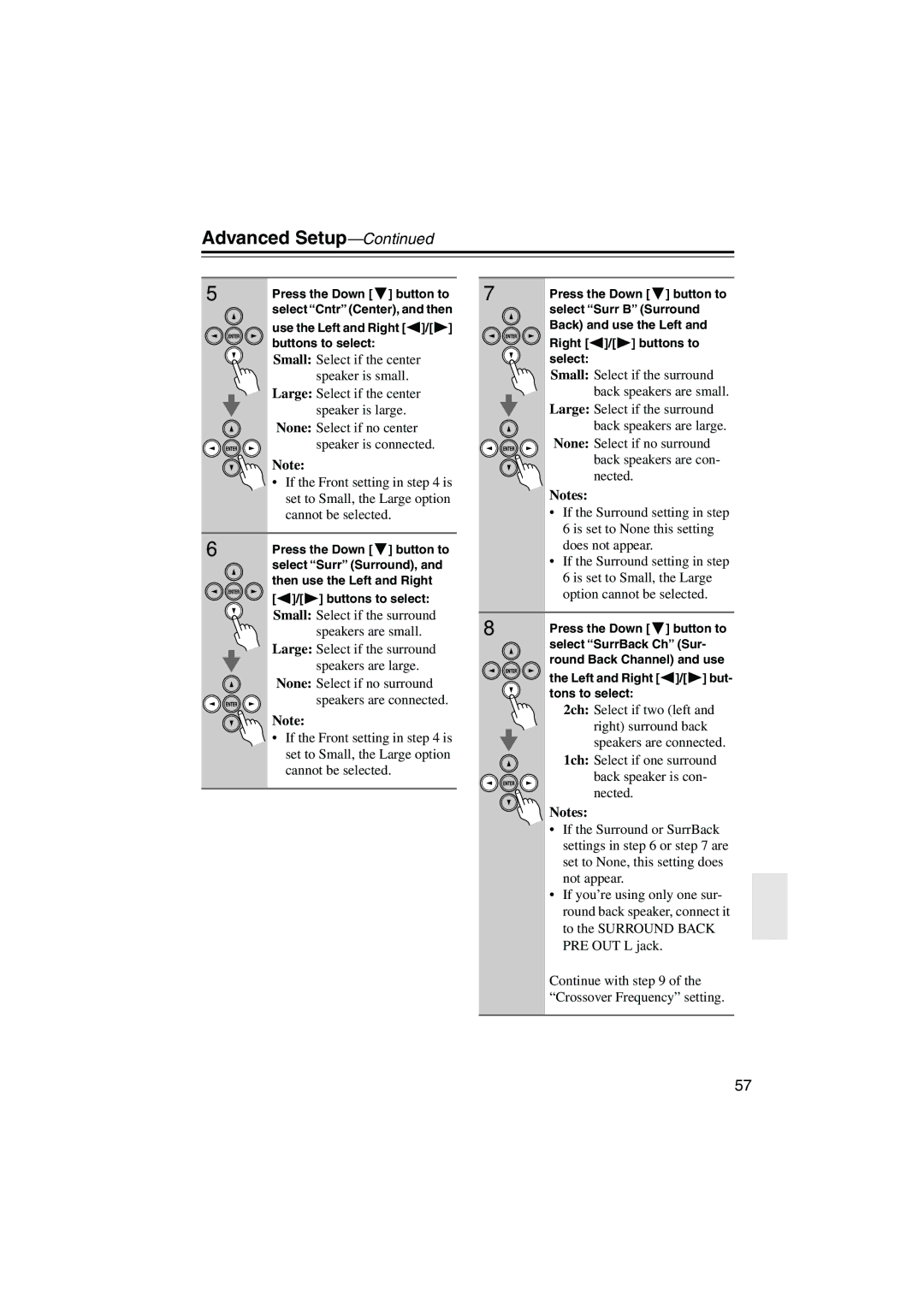 Onkyo HTX-22HD instruction manual Advanced Setup 