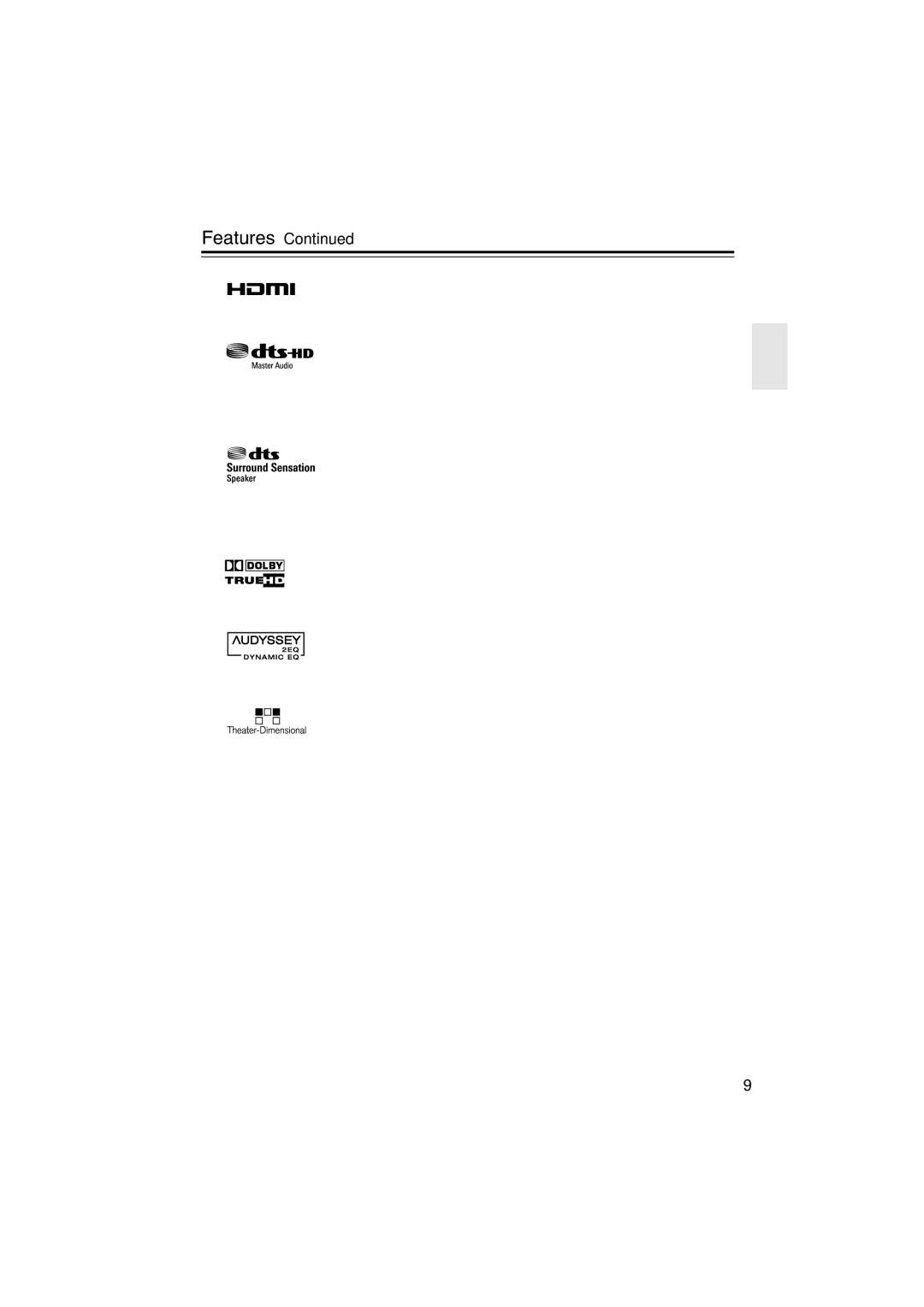 Onkyo HTX-22HD instruction manual Features 