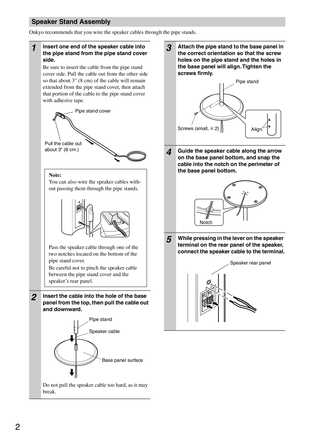 Onkyo 29344872, I0807-1, AS-140 instruction manual Speaker Stand Assembly 