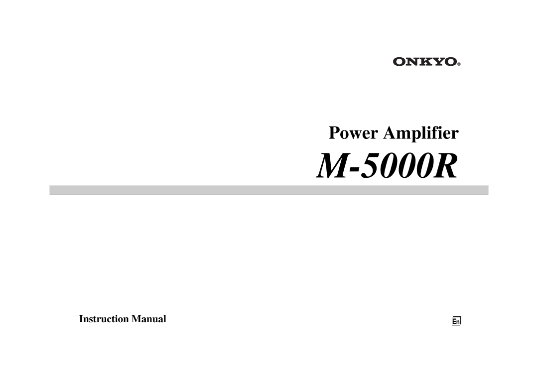 Onkyo M-5000R instruction manual 