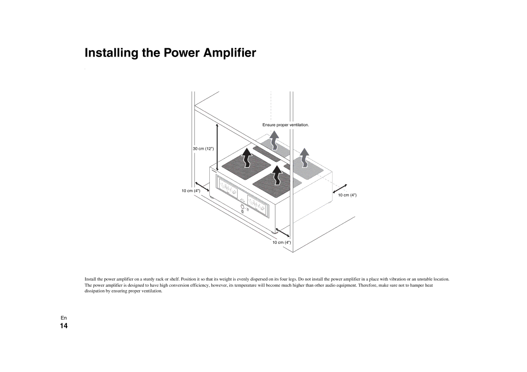 Onkyo M-5000R instruction manual Installing the Power Amplifier 