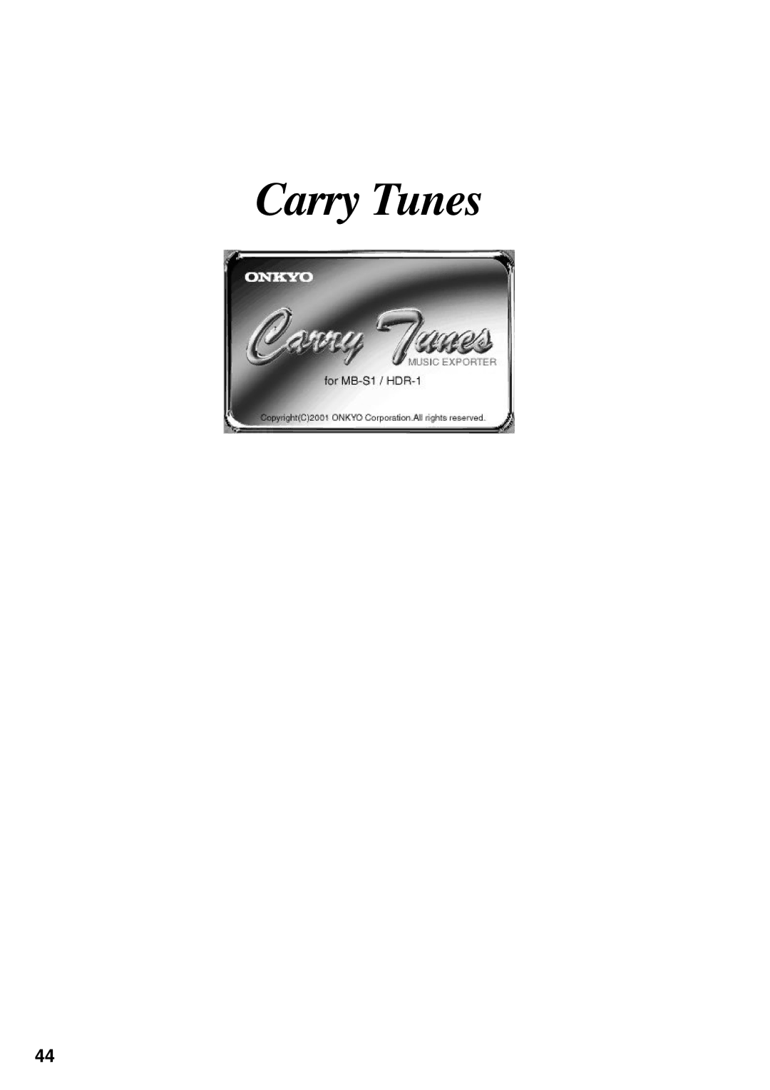 Onkyo MB-S1 instruction manual Carry Tunes 