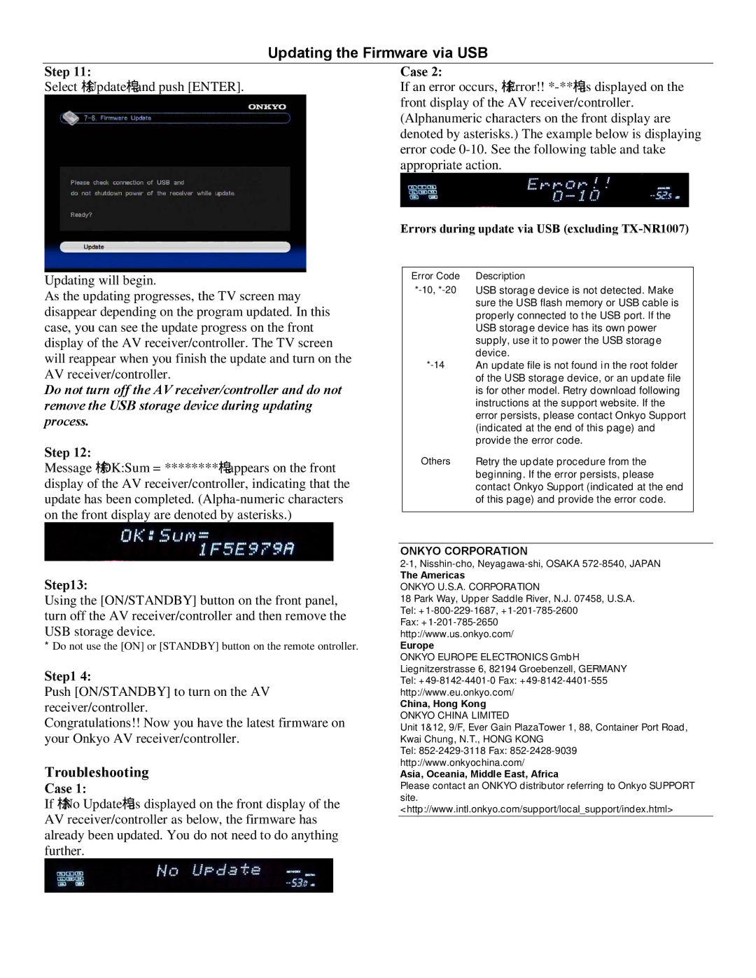 Onkyo TXNR1007, PR-SC5507, TXNR3007 manual Troubleshooting 