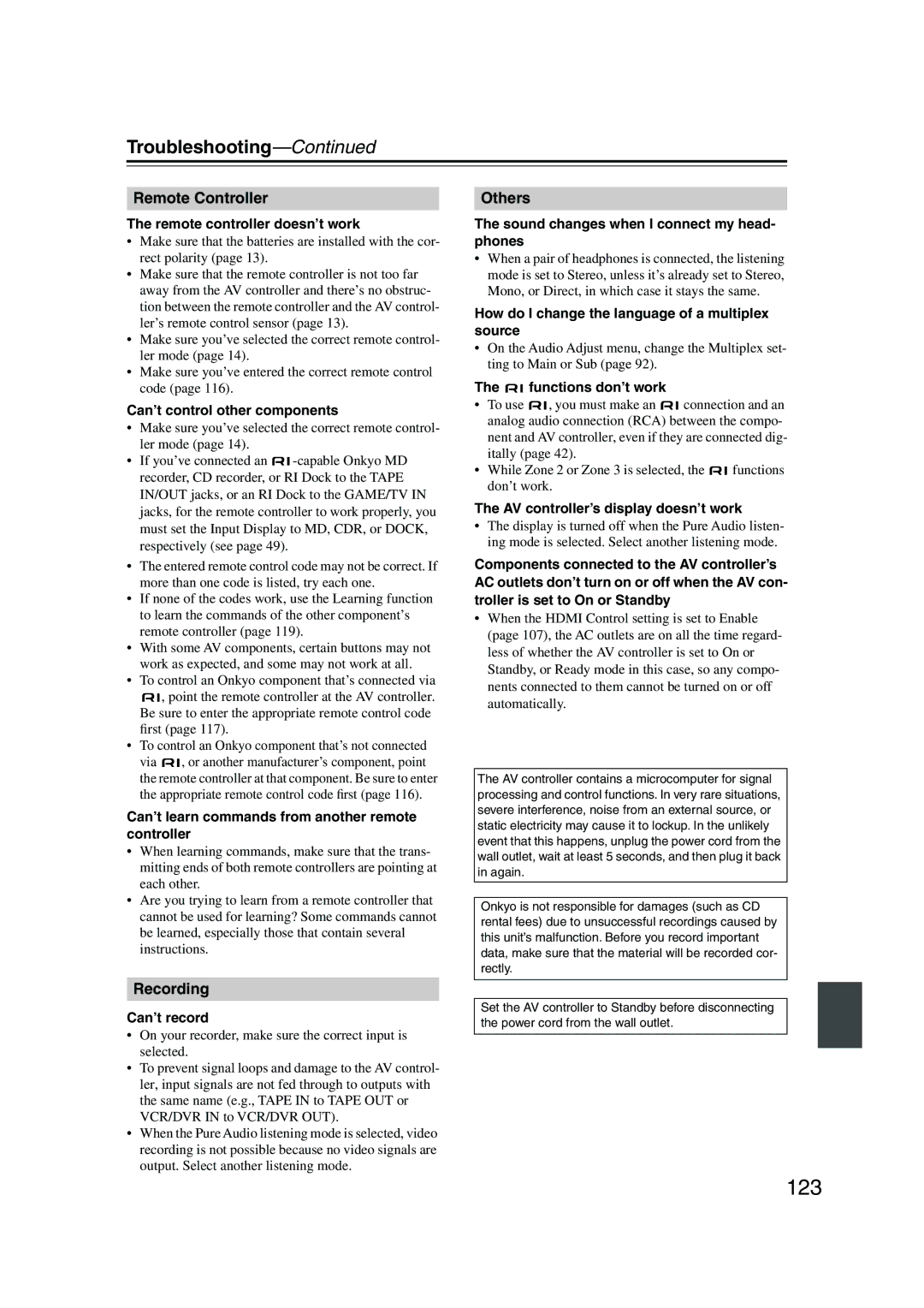 Onkyo PR-SC885 instruction manual 123 