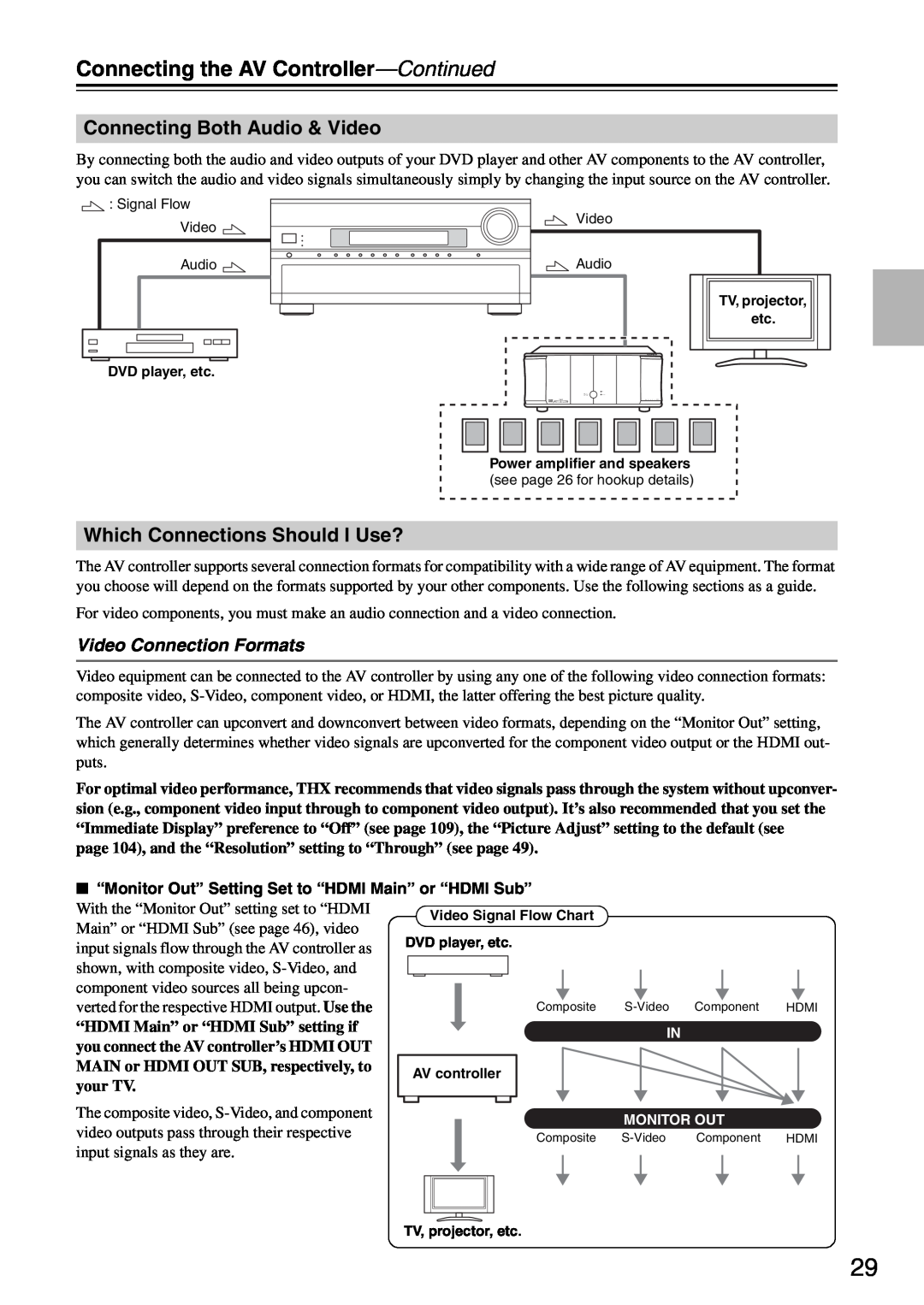 Onkyo PR-SC886 instruction manual Connecting Both Audio & Video, Which Connections Should I Use?, Video Connection Formats 