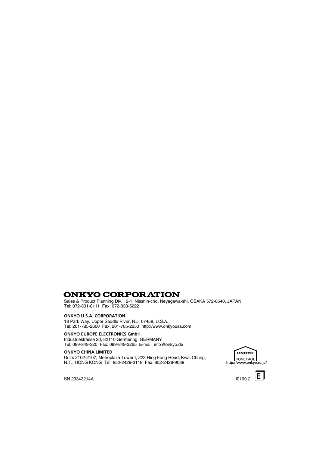 Onkyo R-801A instruction manual Onkyo U.S.A. Corporation, Onkyo Europe Electronics GmbH, Onkyo China Limited 