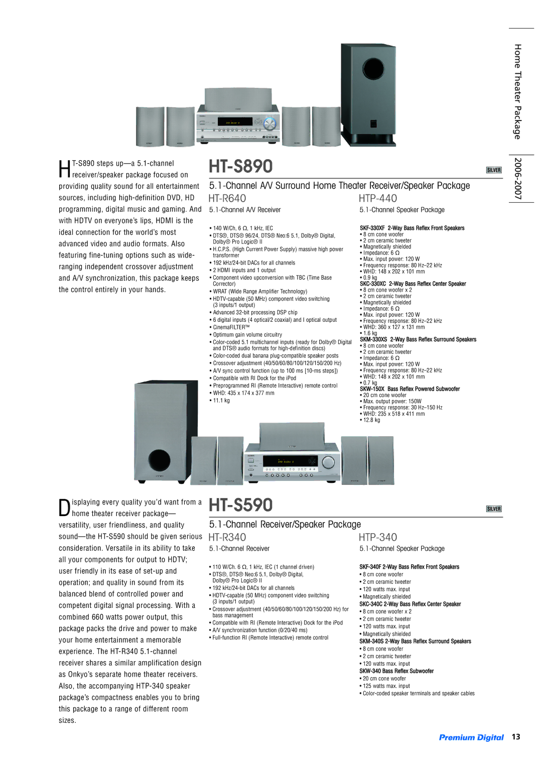 Onkyo RF-EX6 specifications HT-S890 