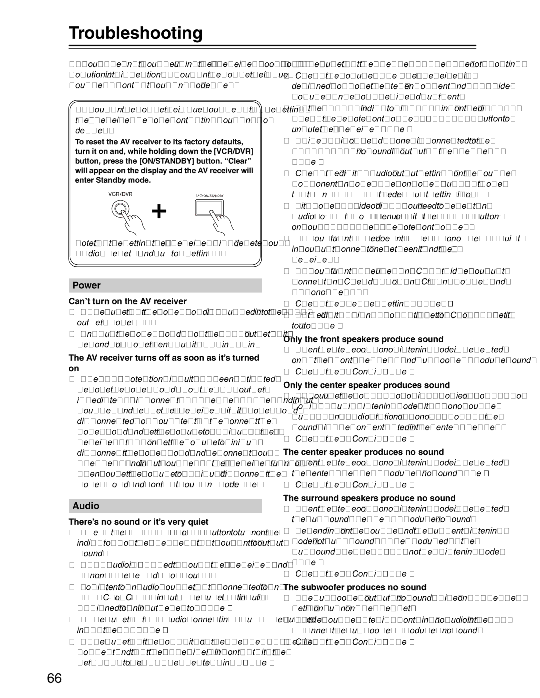 Onkyo S3200 instruction manual Troubleshooting 