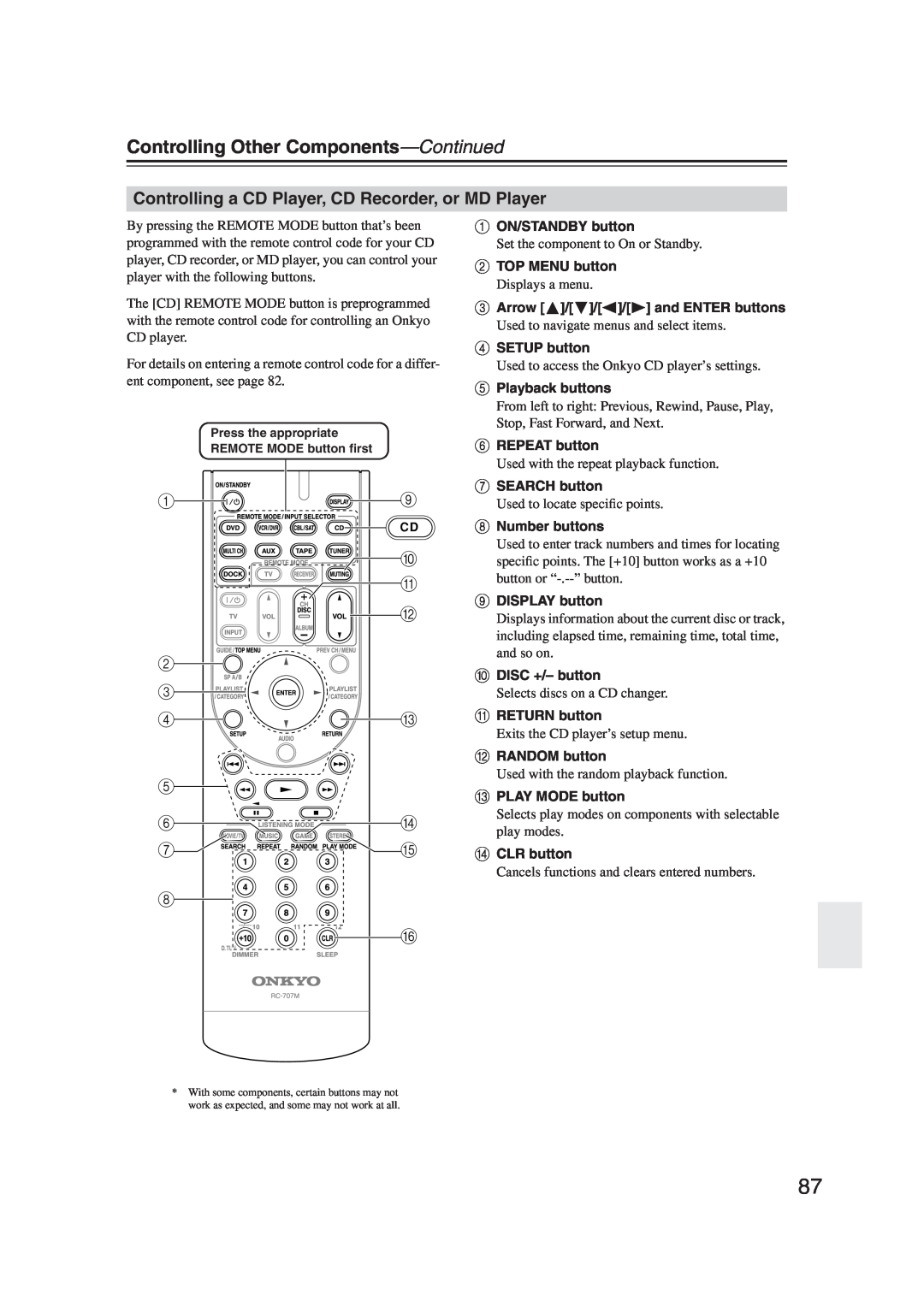 Onkyo S5100 instruction manual Controlling Other Components—Continued, J K L 
