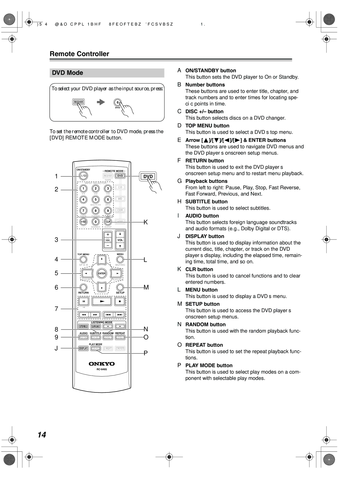 Onkyo SKM-340S, SKC-340C, SKF-340F, SKW-340 instruction manual DVD Mode 